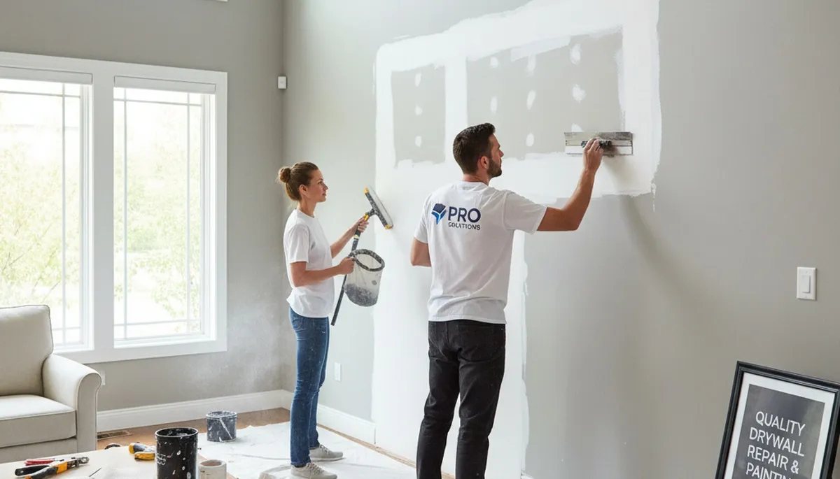 Professional drywall repair and wall restoration in Burlington, MA home interior